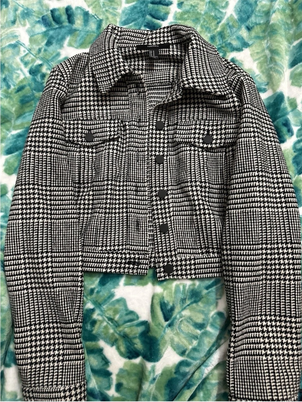 Super Cute Forever 21 Houndstooth Jacket,M